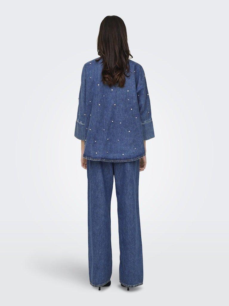 Only Grace - Rhinestone denim skjorte - HUSET Men & Women