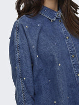 Only Grace - Rhinestone denim skjorte - HUSET Men & Women