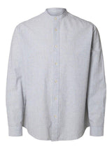 Selected Homme Sun - Hørmix regular fit skjorte med kinakrave - HUSET Men & Women