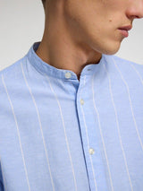 Selected Homme Sun - Hørmix regular fit skjorte med kinakrave - HUSET Men & Women