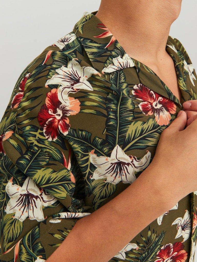 Jack & Jones Jeff - Kortærmet printet viskose skjorte - HUSET Men & Women