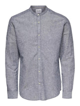 Only and Sons Caiden - Slimfit hørmix skjorte m. kinakrave - HUSET Men & Women