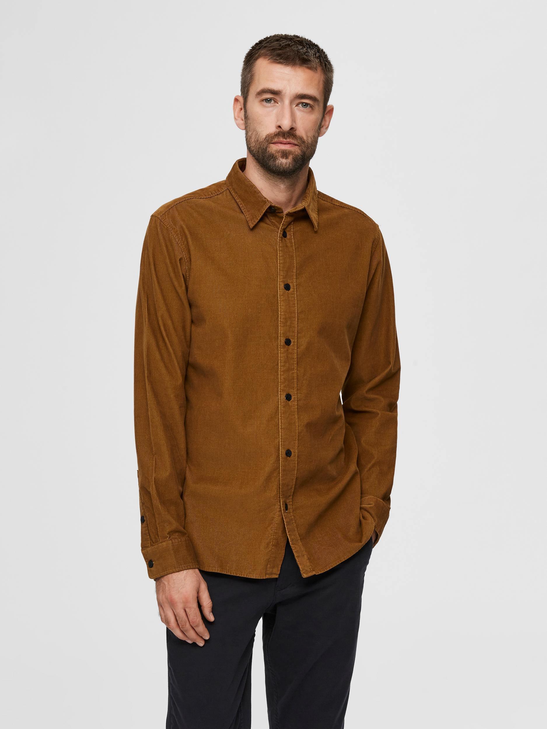 Selected Homme Henley - Regularfit fløjls skjorte - HUSET Men & Women