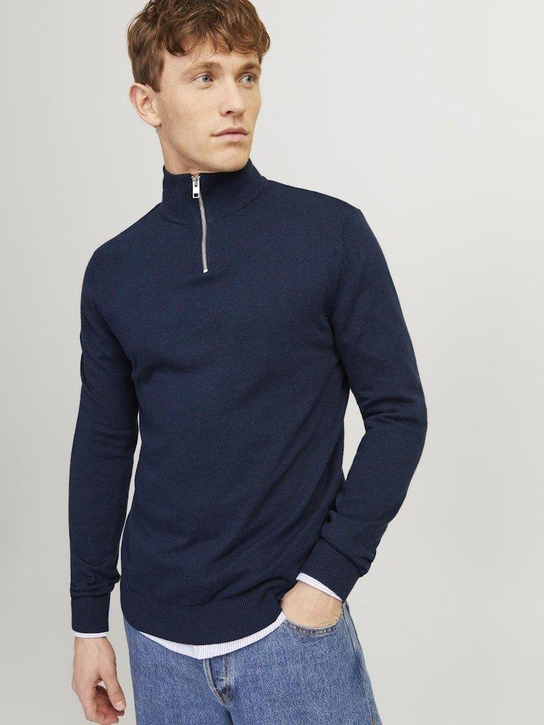 Jack & Jones Emil - Half zip højhalset strikket pullover - HUSET Men & Women