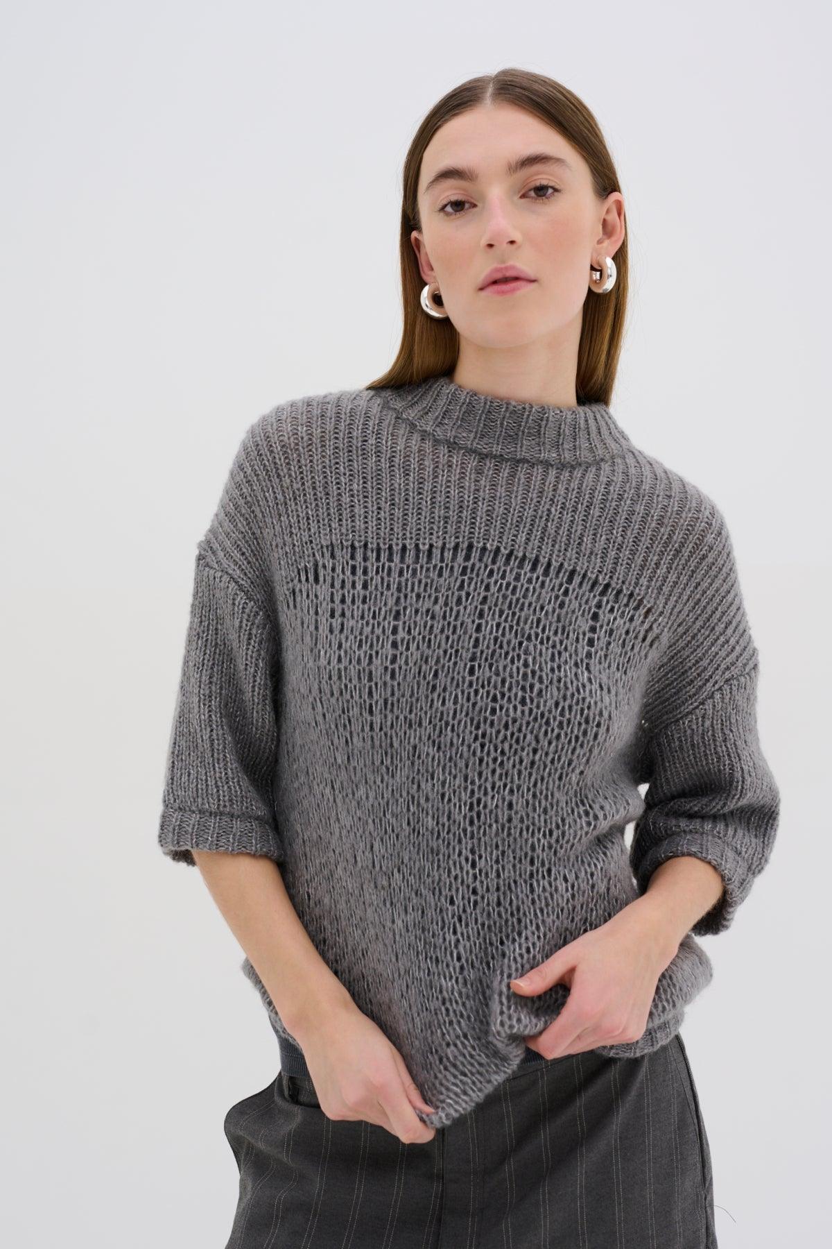 My Essential Wardrobe Lingo - kortærmet strik bluse - HUSET Men & Women