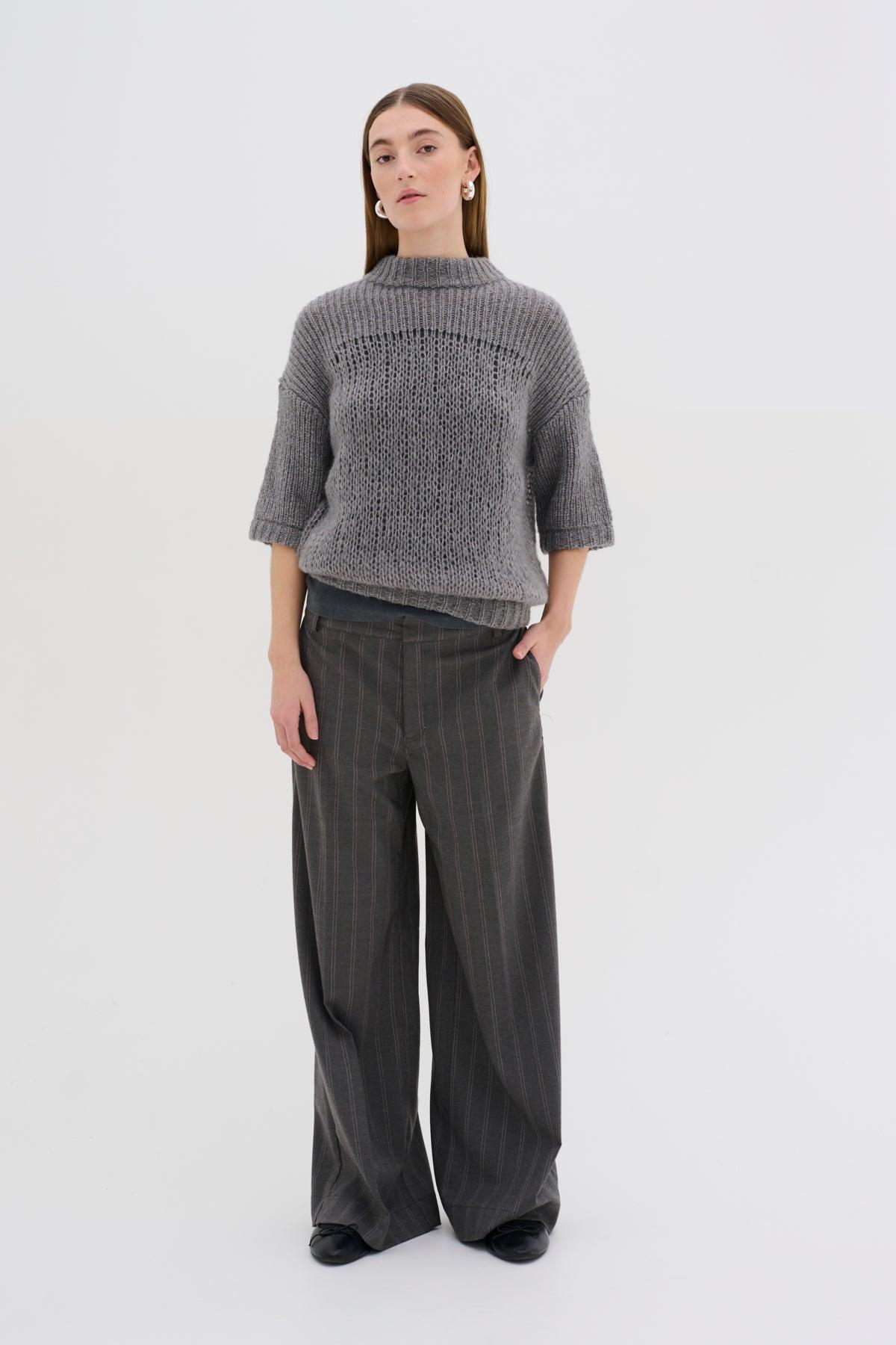 My Essential Wardrobe Lingo - kortærmet strik bluse - HUSET Men & Women