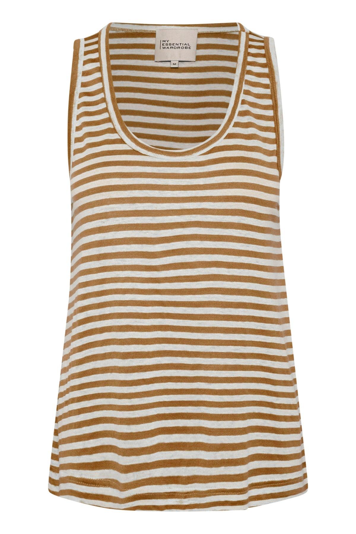 My Essential Wardrobe Lisa - Stribet hørmix top - HUSET Men & Women