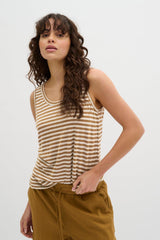 My Essential Wardrobe Lisa - Stribet hørmix top - HUSET Men & Women