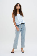 My Essential Wardrobe Lisa - Stribet hørmix top - HUSET Men & Women