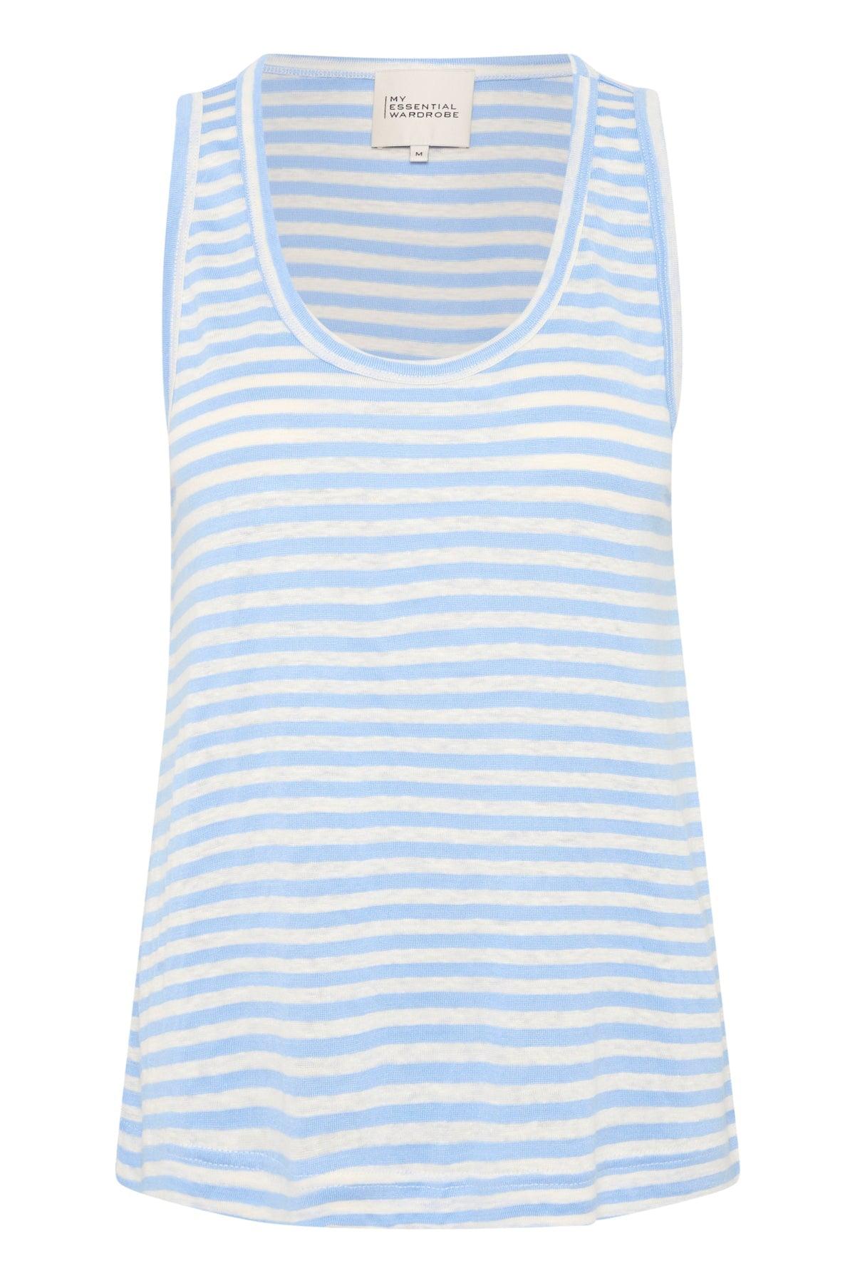 My Essential Wardrobe Lisa - Stribet hørmix top - HUSET Men & Women