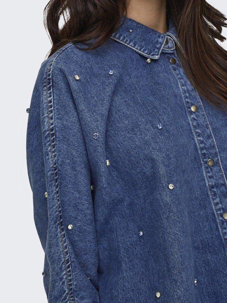 Only Grace - Rhinestone denim skjorte - HUSET Men & Women