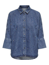 Only Grace - Rhinestone denim skjorte - HUSET Men & Women