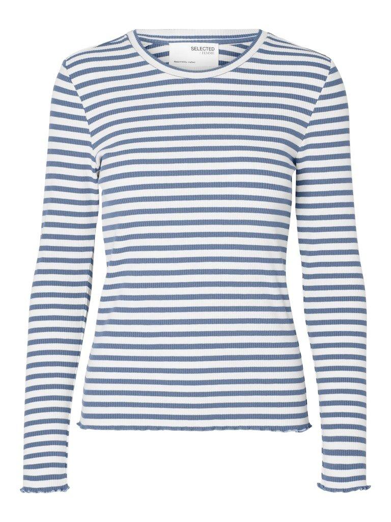 Selected Femme Anna - Stribet langærmet t-shirt - HUSET Men & Women