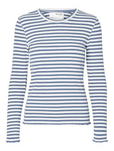 Selected Femme Anna - Stribet langærmet t-shirt - HUSET Men & Women
