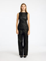 Selected Femme Maude - Læder top - HUSET Men & Women