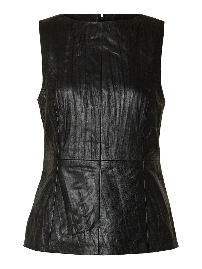 Selected Femme Maude - Læder top - HUSET Men & Women