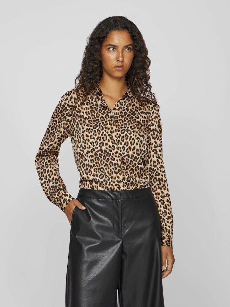 Vila Ellette - Satin leo skjorte - HUSET Men & Women