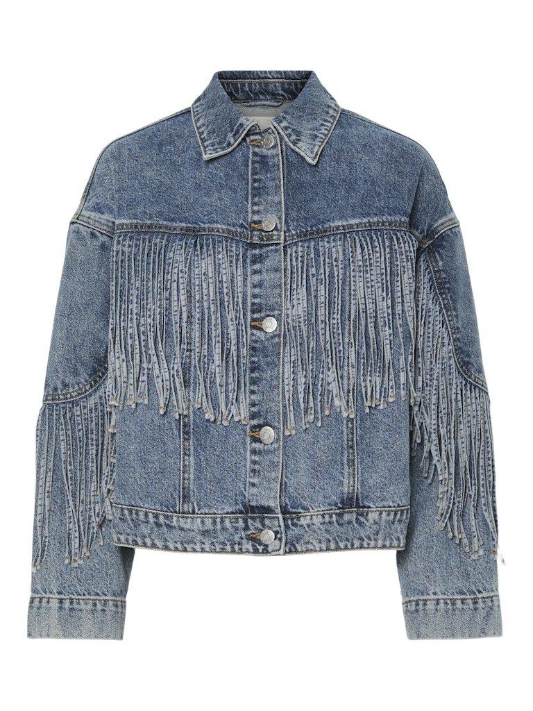 YAS Aiko - Denim fringe jakke - HUSET Men & Women