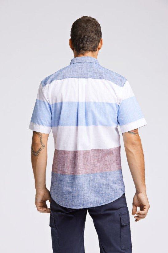 Bison - Colorblock kortærmet skjorte i regular fit - HUSET Men & Women
