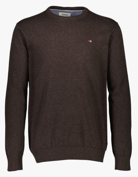 Bison Melange - Runhalset strik - HUSET Men & Women