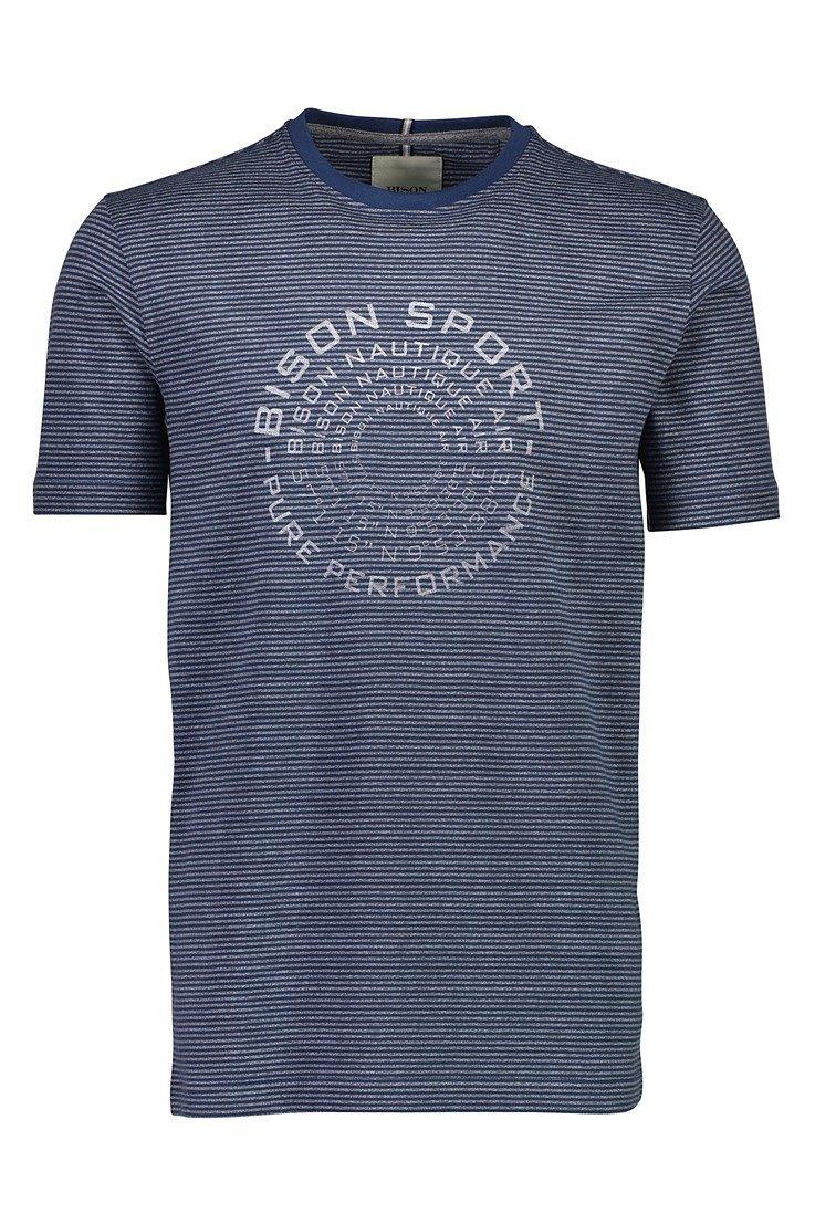Bison - Stribet t-shirt m. print (S - 3XL) - HUSET Men & Women