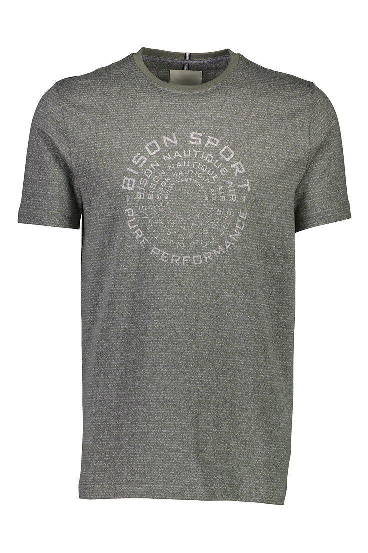 Bison - Stribet t-shirt m. print (S - 3XL) - HUSET Men & Women