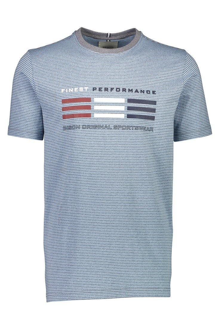 Bison - Stribet t-shirt m. print (S - 3XL) - HUSET Men & Women