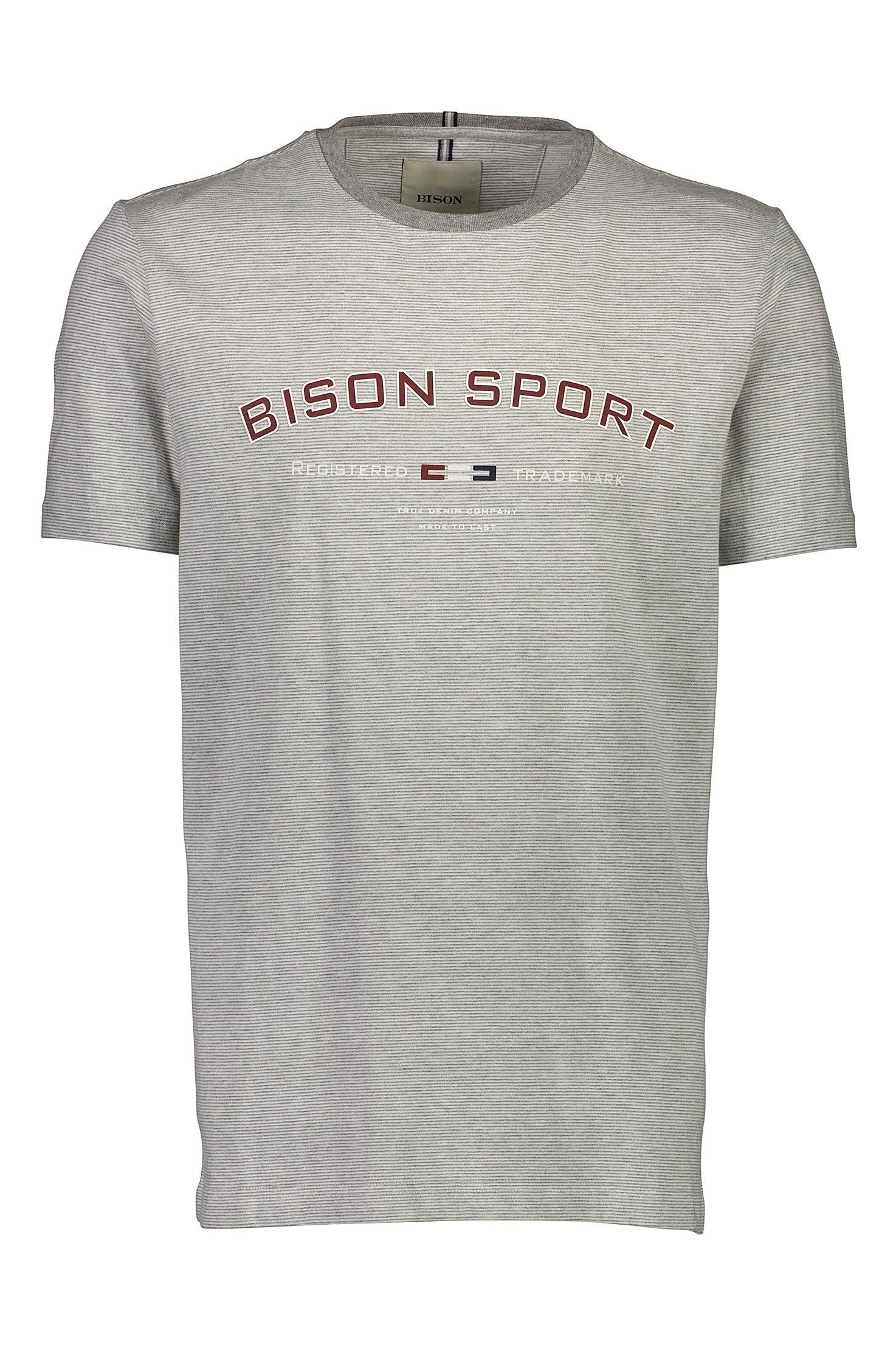 Bison - Stribet T-shirt m. print (XXL - 4XL) - HUSET Men & Women
