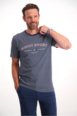 Bison - Stribet T-shirt m. print (XXL - 4XL) - HUSET Men & Women