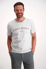Bison - Stribet T-shirt m. print (XXL - 4XL) - HUSET Men & Women