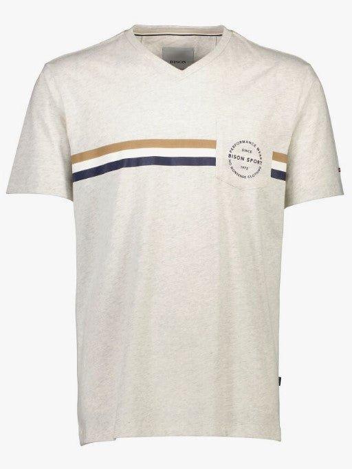 Bison - T-shirt med V-hals og brystlomme (M-4XL) - HUSET Men & Women