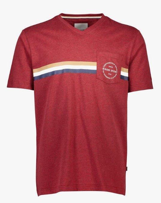 Bison - T-shirt med V-hals og brystlomme (M-4XL) - HUSET Men & Women