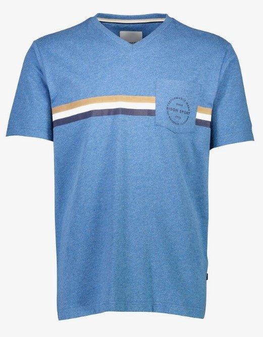 Bison - T-shirt med V-hals og brystlomme (M-4XL) - HUSET Men & Women