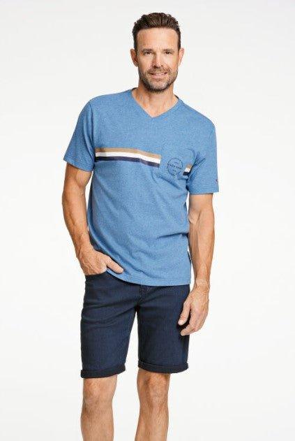 Bison - T-shirt med V-hals og brystlomme (M-4XL) - HUSET Men & Women