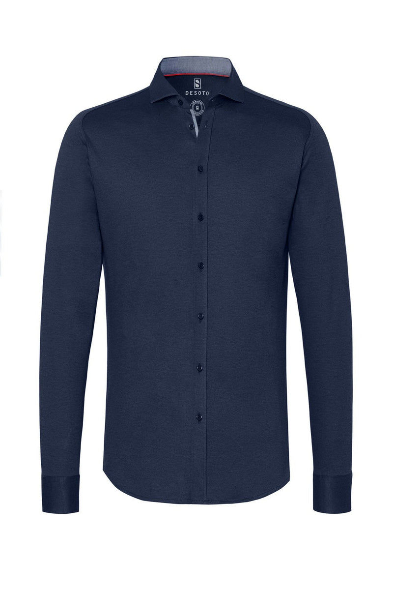 Desoto Piqué langærmet jersey skjorte (6630940704847)