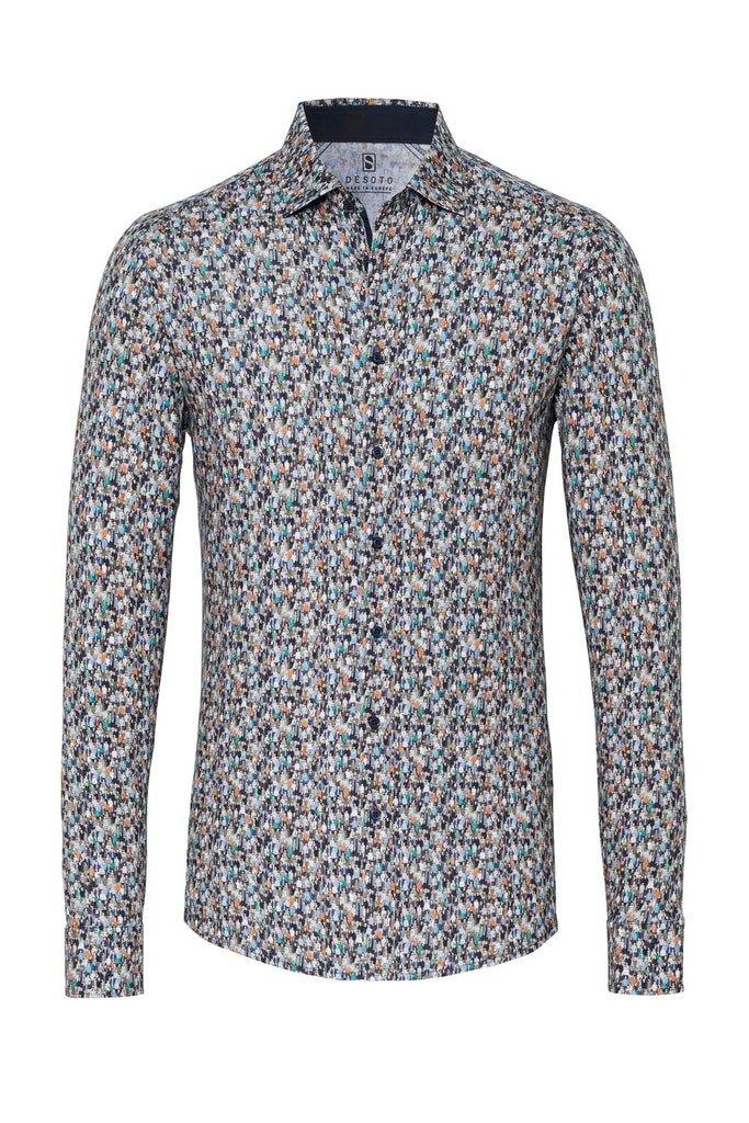 Desoto Piqué langærmet jersey skjorte - HUSET Men & Women