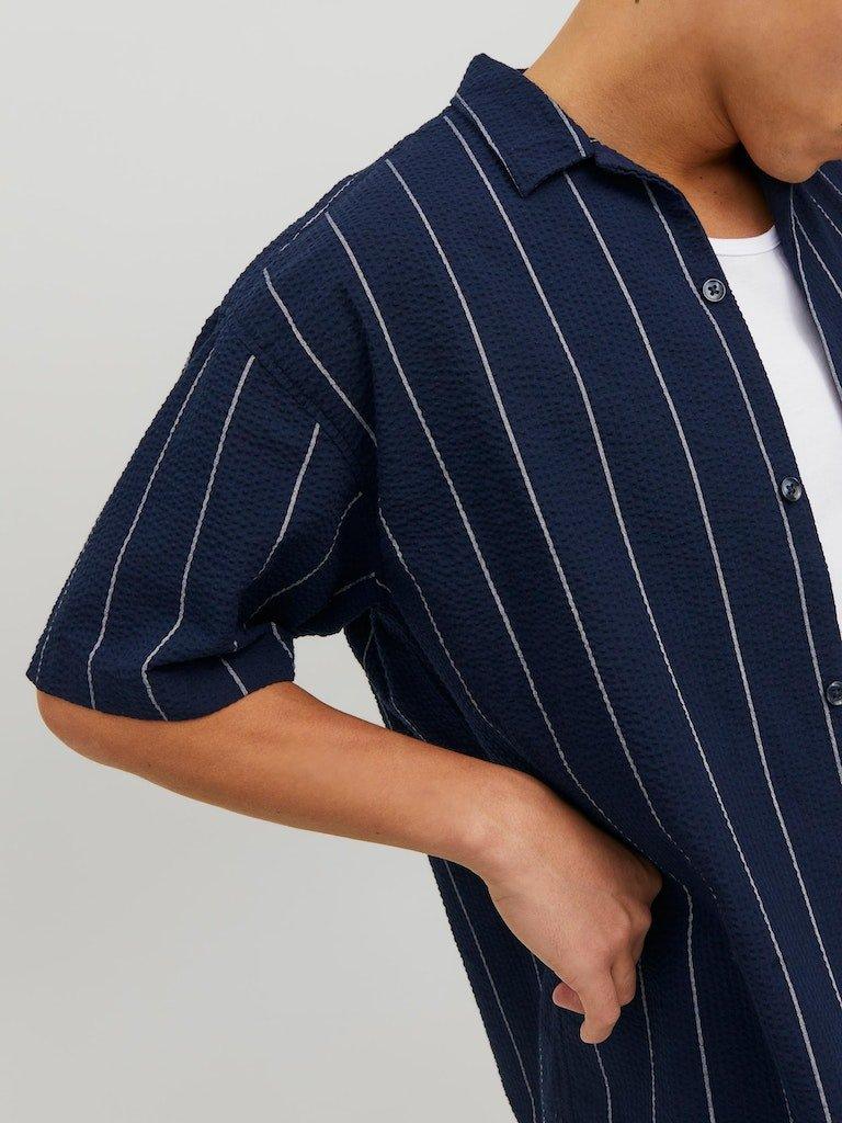Jack & Jones Palma - Kortærmet Seersucker skjorte i relaxed fit - HUSET Men & Women
