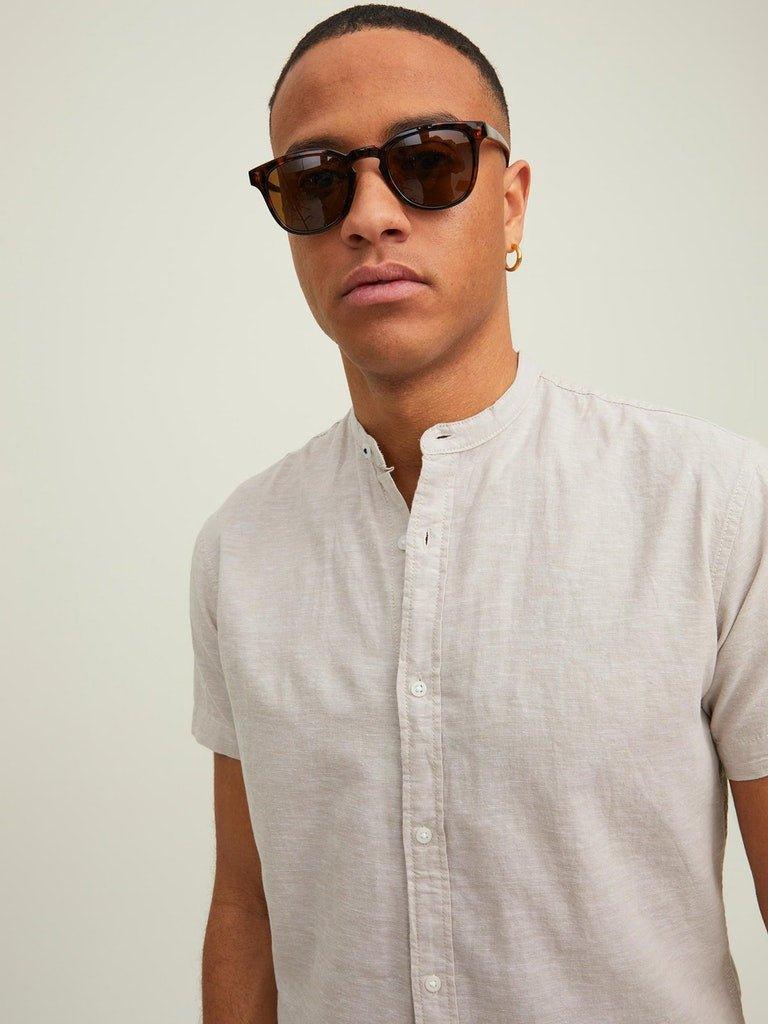 Jack and Jones Summer band - kortærmet slim fit skjorte m. kinakrave - HUSET Men & Women