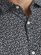 Jack and Jones Summer Geo - Kortærmet slimfit hørmix skjorte - HUSET Men & Women