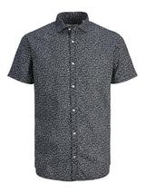 Jack and Jones Summer Geo - Kortærmet slimfit hørmix skjorte - HUSET Men & Women