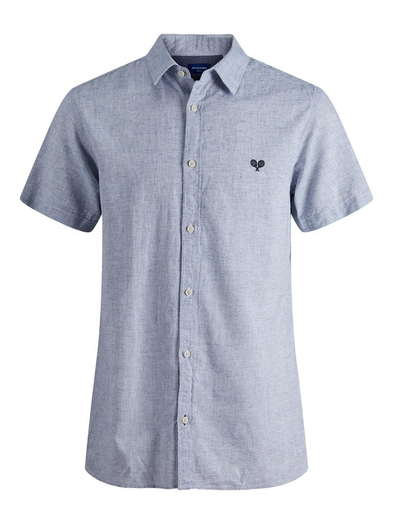 Jack and Jones Tons - Kortærmet hørmix skjorte (7677749952764)