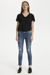 My Essential Wardrobe 40 Celina - Torn midwaist slimfit jeans - HUSET Men & Women
