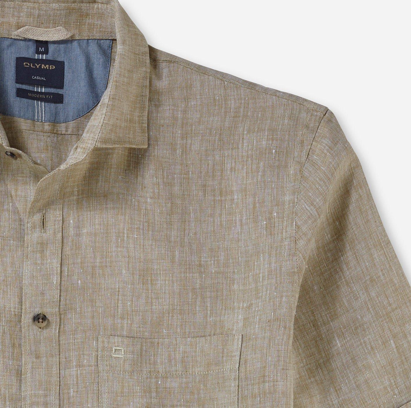 Olymp Luxor - Modern Fit kortærmet hørskjorte - HUSET Men & Women