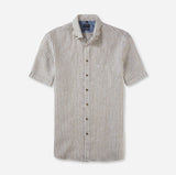 Olymp Luxor - Modern Fit stribet kortærmet hørskjorte - HUSET Men & Women