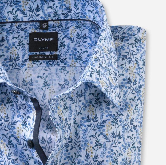 Olymp Modern Fit mønstret strygefri skjorte - HUSET Men & Women