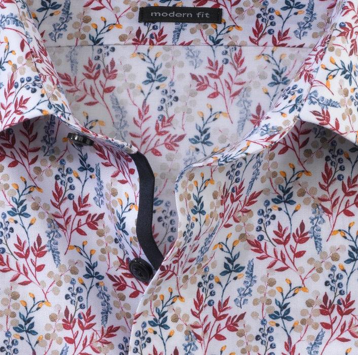 Olymp Modern Fit mønstret strygefri skjorte - HUSET Men & Women