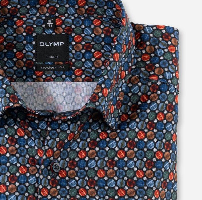 Olymp Modern Fit mønstret strygefri skjorte - HUSET Men & Women
