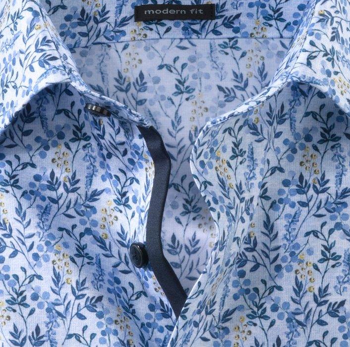 Olymp Modern Fit mønstret strygefri skjorte - HUSET Men & Women