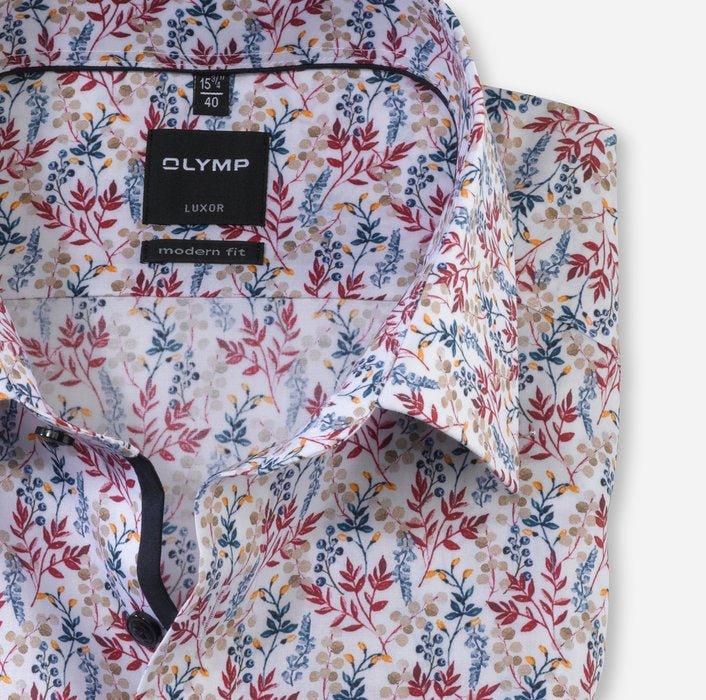 Olymp Modern Fit mønstret strygefri skjorte - HUSET Men & Women