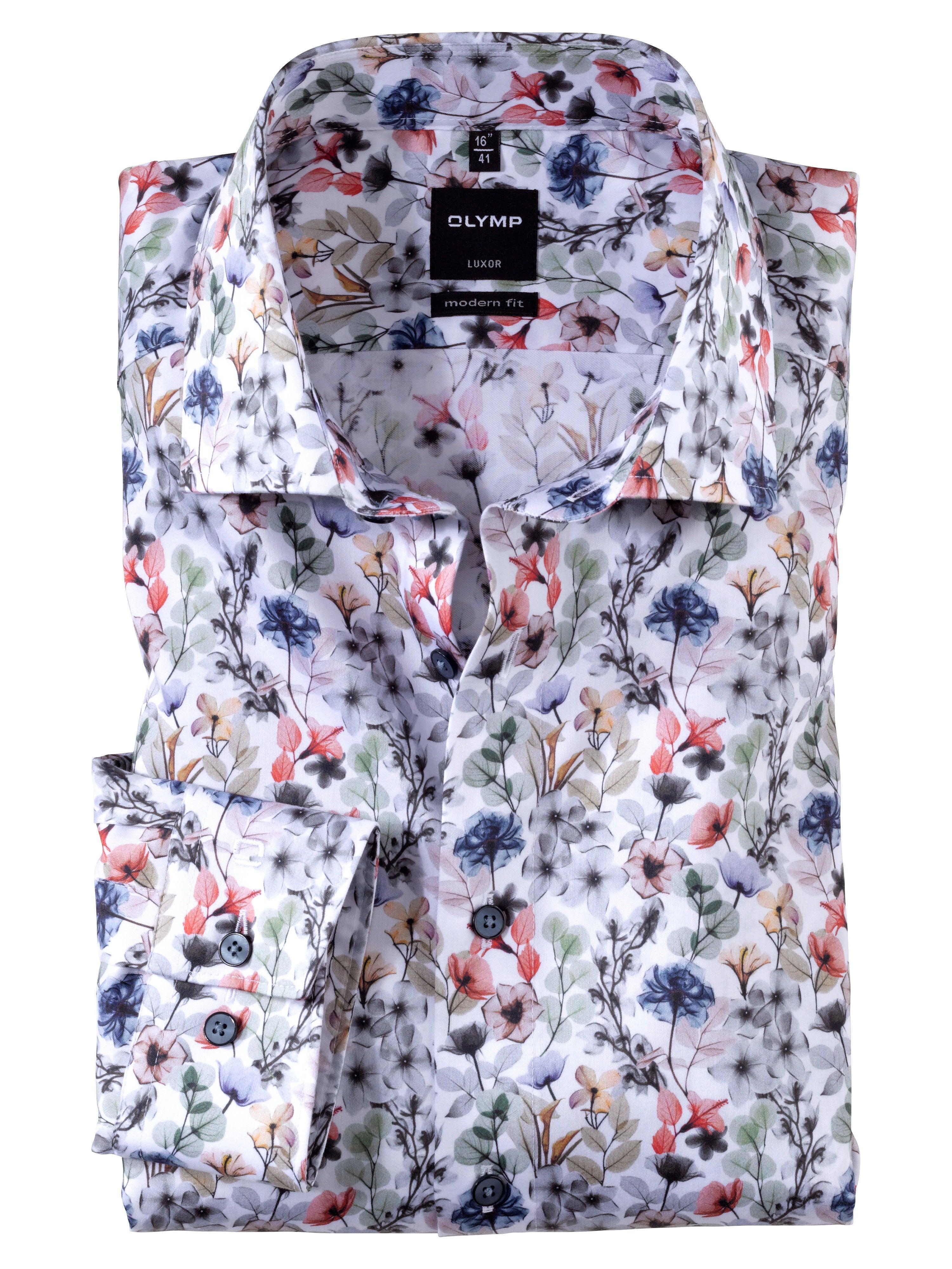 Olymp Strygefri skjorte - Blomstret print - HUSET Men & Women